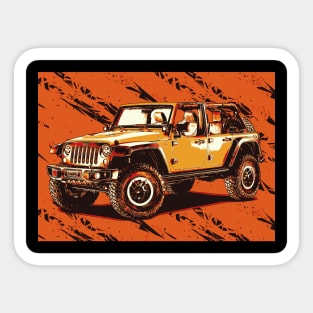 ORANGE JEEP WRANGLER SUV Sticker